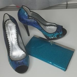 Lulu Townsend peep toe heels pumps w/wallet